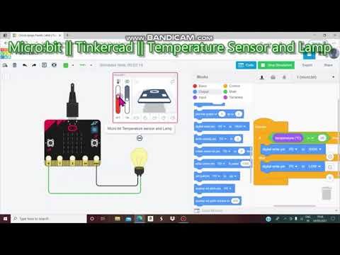 microbit 🌞Temperature sensor in Tinkercad  Lamp Controlled by Temperature Sensor For beginners