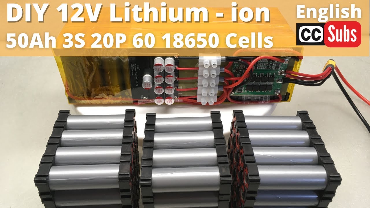 DIY 12V 50Ah Lithium-ion 18650 Cells Para sa Portable Solar Generator ...