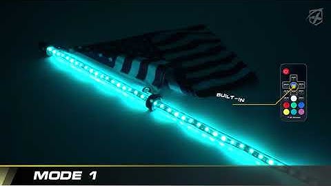 Remote Control LED Flag Pole Whip Light with RGB Colors