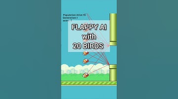 FLAPPY AI WITH 20 BIRDS #shorts #short #python #ai