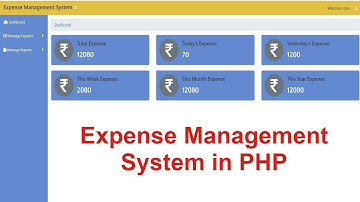 Expense Management System project in PHP with Source Code || PHP Project with Source Code