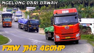 Faw Jh6 Siba Surya Ngelong di Tanjakan Family Merlung, 2 Hino PT. BGT Rem Ngebul, Hino euro4, Fuso