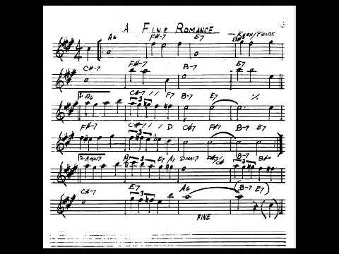 A Fine Romance by Jerome Kern play-along music sheet for E-flat