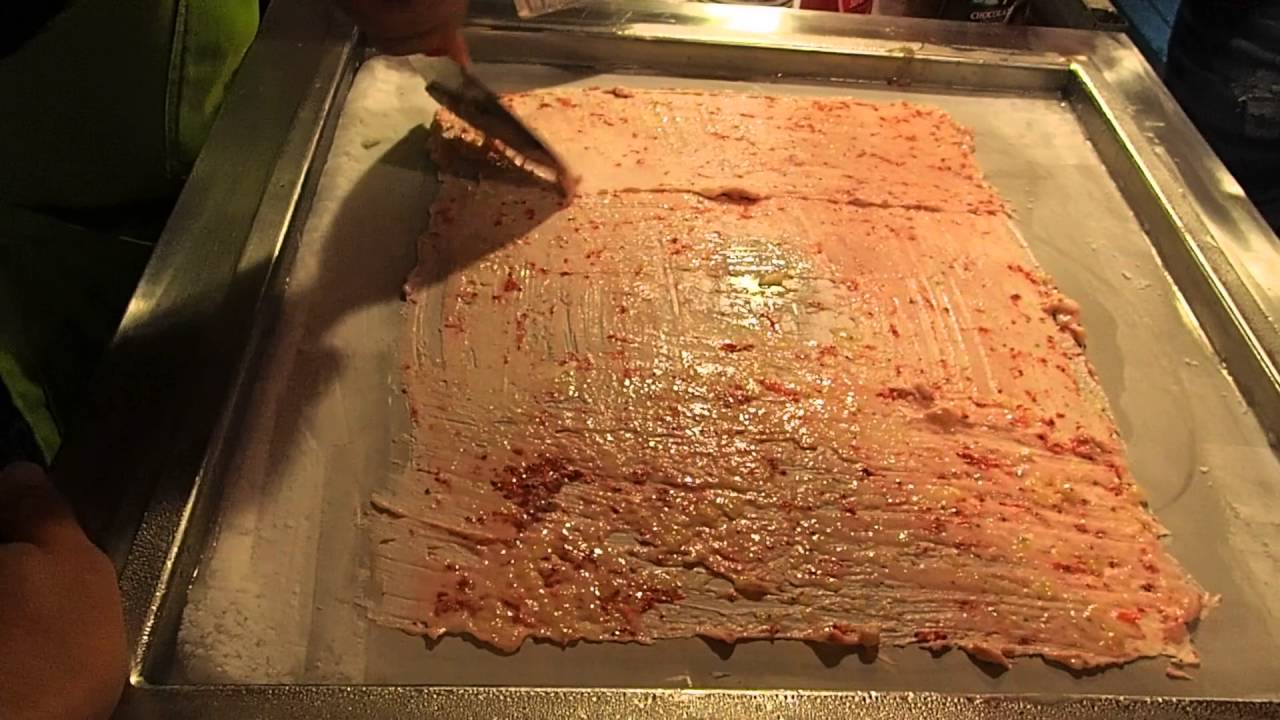 Thai fried ice cream being made in Phuket