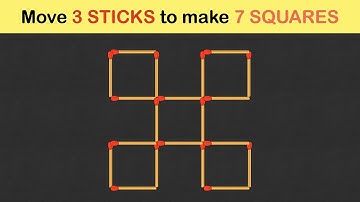 Move 3 STICKS to make 7 SQUARES || Matchstick Puzzles
