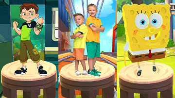 Vlad & Niki Run VS Tag with Ryan SpongeBob SquarePants VS Ben 10 Up To Speed All Characters Unlocked