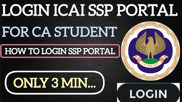 How to login icai ssp portal | icai ssp portal login student | #ca #cafoundation #icai #sspportal