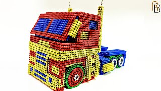 DIY - Transformers Optimus Prime G1 Truck from Magnetic Balls (ASMR)/Rainbow Magnets Art
