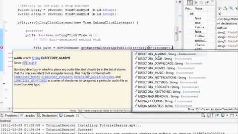 Android Tutorial & Lessons 26_ Setting up the path and file for the music data