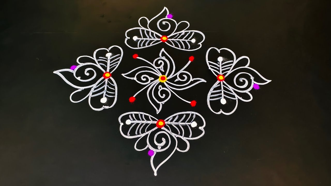 7×1 Daily use muggulu 🌷 easy rangoli 🌹 simple kolam 🌸