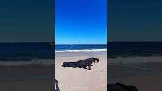 Pushups by the ocean