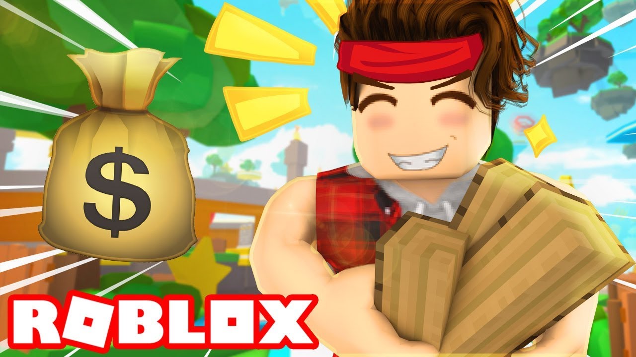 Making Mad Cash In Roblox Wood Chopping Simulator Youtube