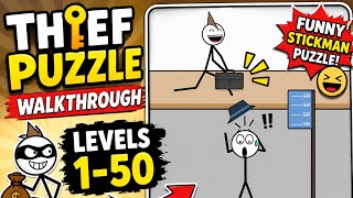 Thief Puzzle Level 1–50 | Funny Stickman Brain Puzzle Game 🧠😂