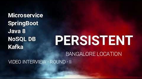 SELECTED | PERSISTENT | Java microservice springboot real time interview | Teams interview | ROUND 2