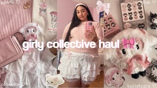 huge girly haul ! .˚ ᡣ𐭩 .𖥔˚ pink, coquette, balletcore & sanrio ♡