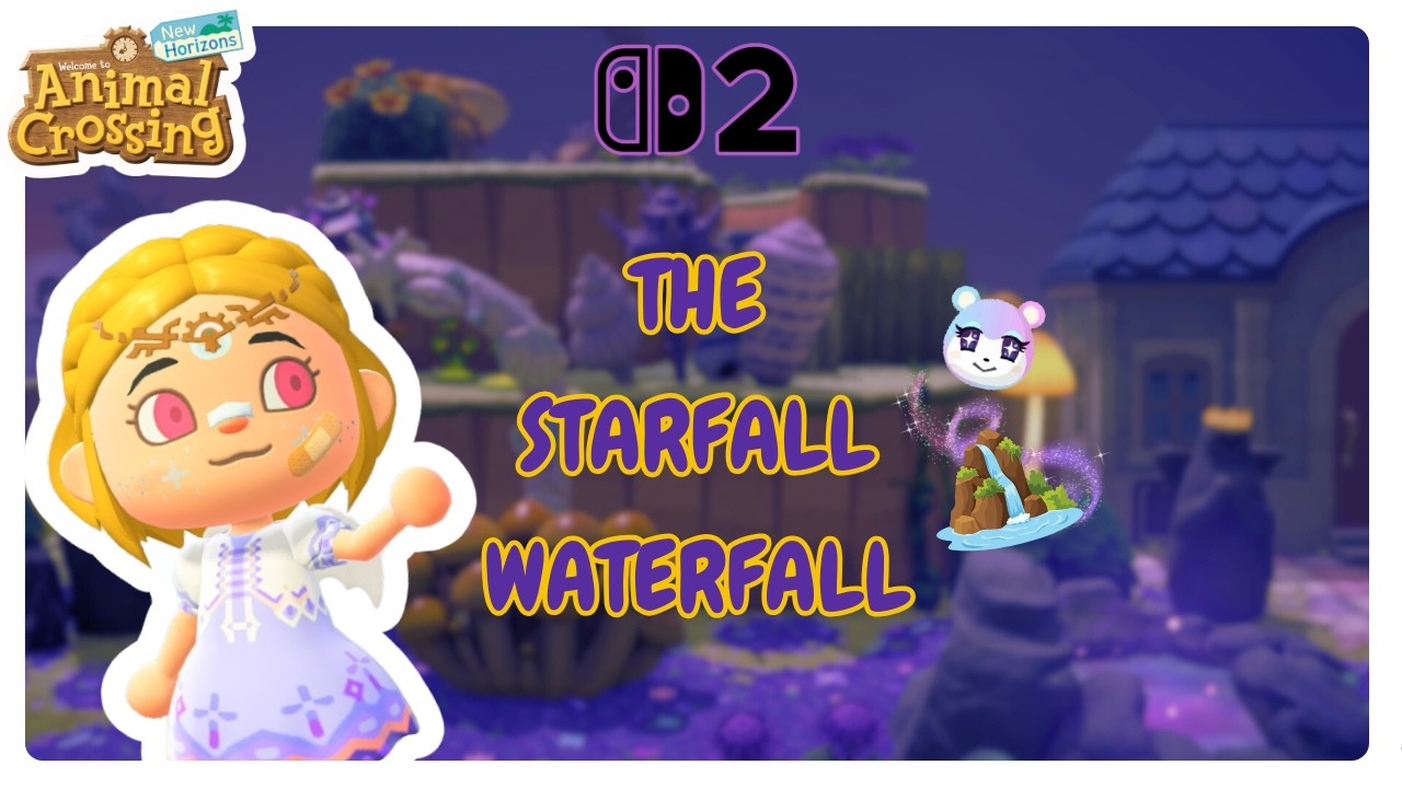 JUDY'S MAGIC WATERFALL // STARFALL // ACNH DARK FAIRYCORE ISLAND #3