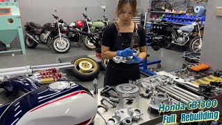 Full Rebuild of Honda CB1300 in 18 Minutes: Timelapse