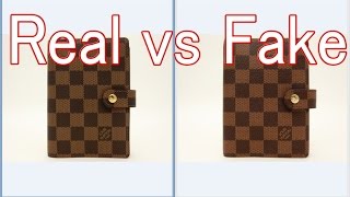 Real Fake Vuitton Damier Agenda fonctionnel PM Diary cover LV -