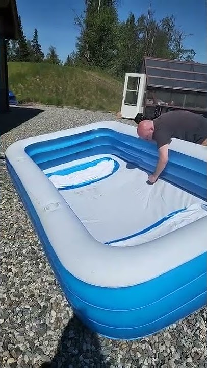 QUICK HACK TO BLOW UP #INFLATABLE POOL IN LESS THAN 2 MINUTES USING AIR - How To Blow Up A Pool With An Air Compressor