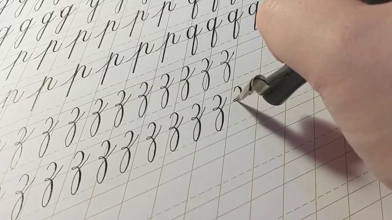 Letter z in Copperplate Calligraphy - minuscule practice - YouTube