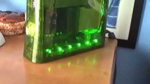 Green Xbox 360 Case, Fan, and Light Mod