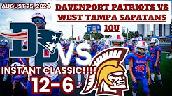 DAVENPORT PATRIOTS' VS WEST TAMPA SPARTANS 10U 2024. OVERTIME THRILLER. FINAL SCORE 12-6. TOP 10U thumbnail