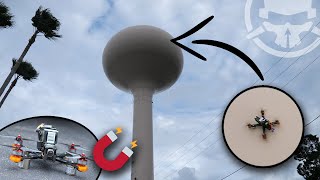 We Stuck A Drone On A Water Tower - Magnet Drone