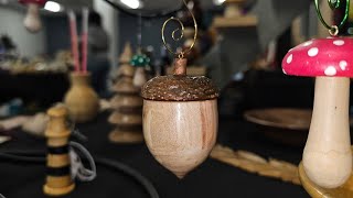 Woodturning Easy and Quick Acorn Christmas Ornament