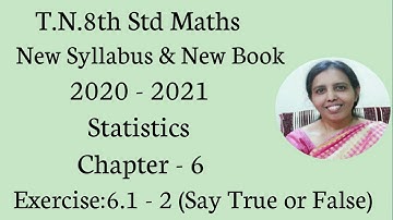 T.N.8th Std Maths  Exercise:6.1  Sum - 2 | Chapter - 6 | Statistics.