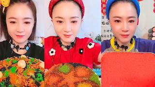 Spicy Seafood Bowl with Roe Pattern Plate and Red Roe Tray