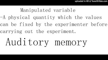 Manipulated variable definition for SPM students (Auditory memory)