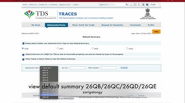 TRACES : Download Form 26 Default Summary