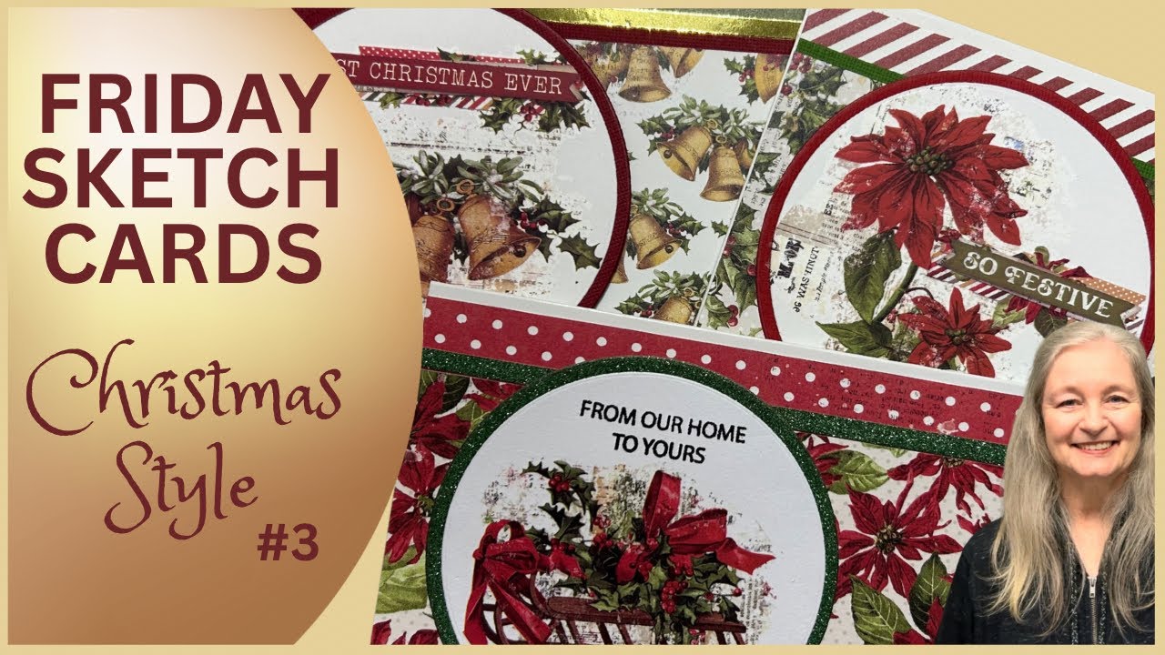Создайте великолепные рождественские открытки с помощью этого эскиза!