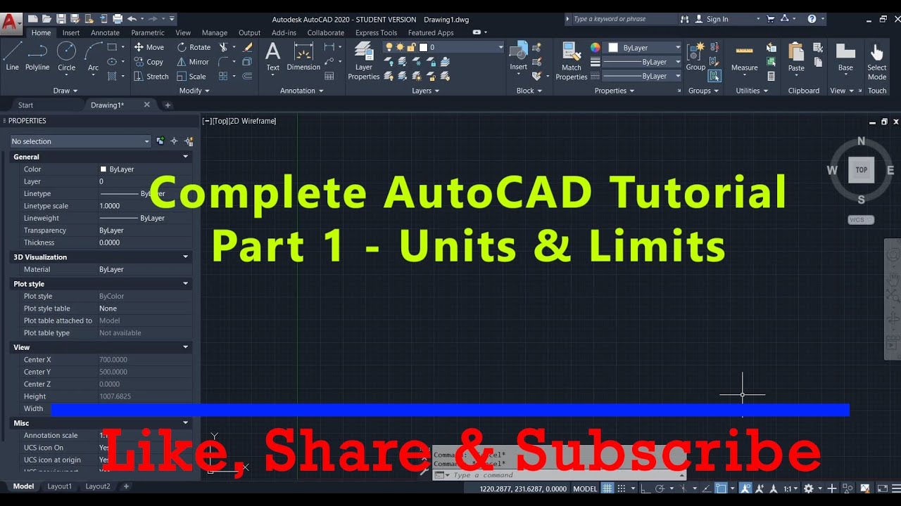 AutoCAD Tutorial : Units & Limits - Part 1 - YouTube