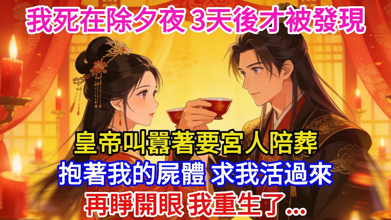 我死在除夕夜。皇帝佳人在懷，而曾經貴為皇後的我，卻病死在冷宮，我的魂魄飄在冷宮上空，看到3天後我的屍體才被發現，他叫囂著要宮人陪葬，抱著我求我活過來！我內心毫無波瀾，再睜開眼，我重生了，重生在新婚夜！