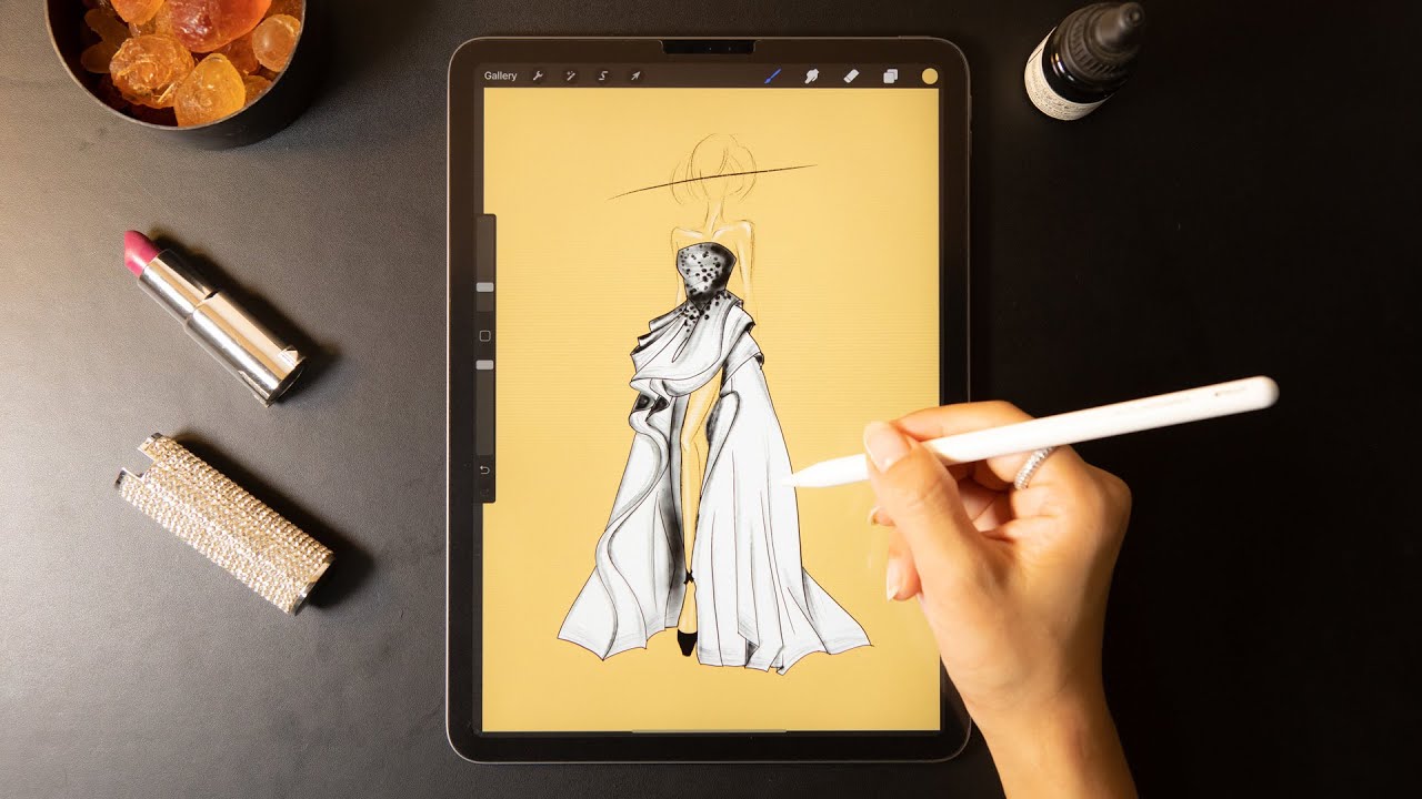 Procreate Digital Fashion illustration Speed Drawing For Dress | Apple ...