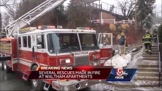 Several rescues made in massive fire at Waltham apartments