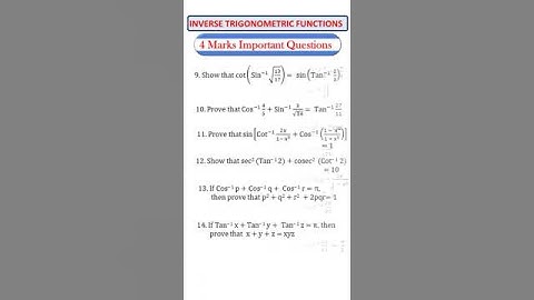 TS Inter|| Maths 1A  Inverse Trigonometric Functions  SAQ