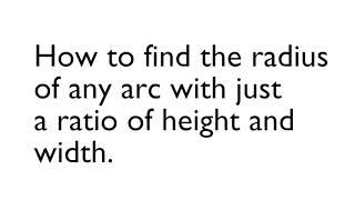 How to find the radius of any arc