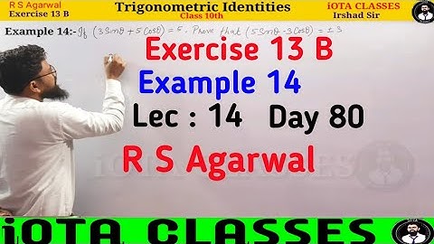 Class 10 Math Exercise 13 B Example 14 || R S Agarwal Class 10 Chapter 13 B Example 14