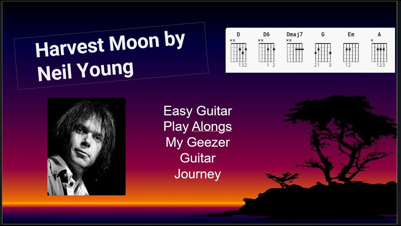 Harvest Moon by Neil Young easy guitar play along with lyrics and ...