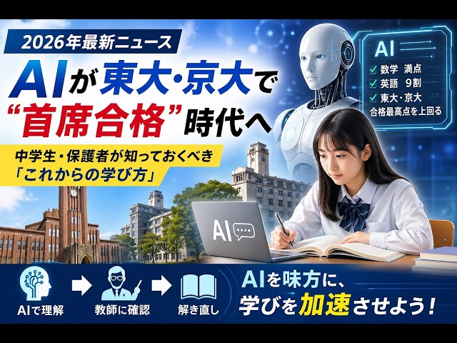 2026年最新】AIが東大・京大で“首席合格”時代へ―中学生・保護者が知っ