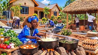 PLUMBING IS FINALLY DONE!😍+ Outdoor Kitchen Progress🏡|| Cooking a Delicious Meal For Workers