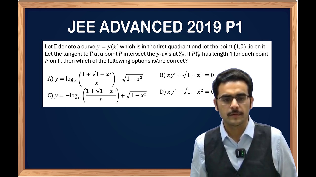 Differential Equation JEE ADVANCED PYQ 2019 Paper 1