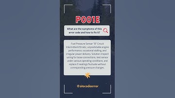 P001E ERROR CODE - HOW TO FIX ERROR?