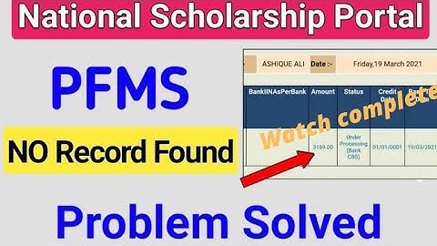 Nsp Scholership 2022 Pfms No Record Found Solution | Pfms Payment Not Initiated for Beneficiary
