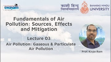 Lecture 03: Air Pollution Gaseous & Particulate Air Pollution