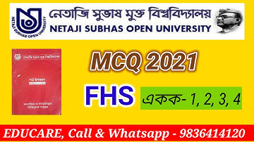 NSOU BDP // 1ST YEAR // FHS // ASSIGNMENT RELATED MCQ 2021