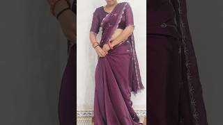 Attractive look in chiffon saree draping tutorial / perfect side pleats without any problems #sari