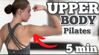 UPPER BODY SLIM ARMS PILATES HOME WORKOUT// 5 MINUTES **NO EQUIPMENT** 7 day results 🔥